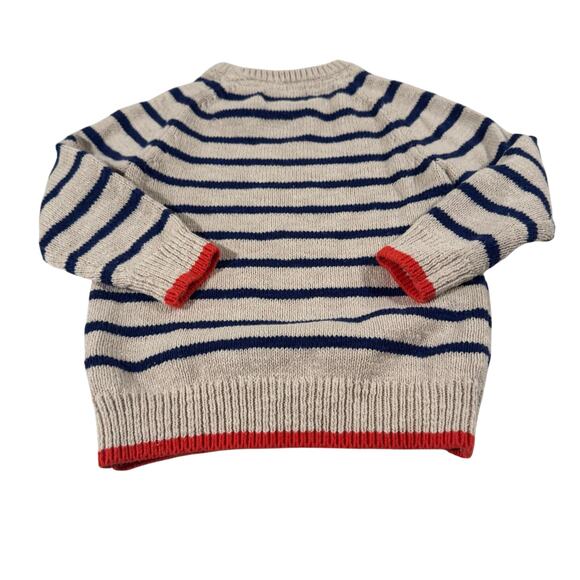 Boden Unisex 4-5Y Navy/Cream Striped Sweater 100% Cotton - Picture 4 of 4